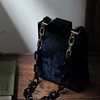 雅集原创真丝香云纱黑色积木，款式复古中国风百搭手机，链条斜跨小包