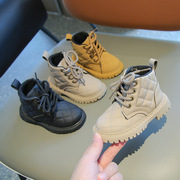 儿童马丁靴宝宝靴子，秋款小黄靴软底男童，鞋子小童短靴女童单靴皮靴