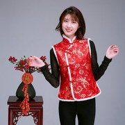 喜庆马甲女女士国潮风上衣减龄时尚韩系中国风今年高端衣服