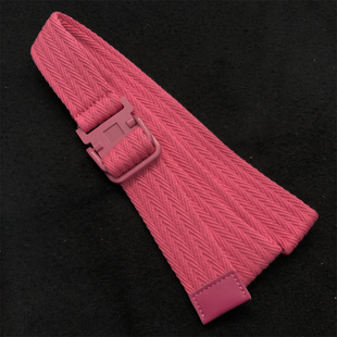 本命年红腰带红色皮带女玫红色设计感粉色扣双环扣头编织帆布布质