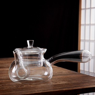 明火煤油空气灯茶壶泡茶壶耐高温侧把过滤玻璃茶壶花草水果茶壶