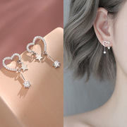 s925银针法式复古珍珠镂空玫瑰花，耳环2023年潮超仙耳钉女超仙