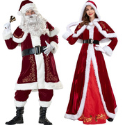 圣诞节衣服男女服饰，大人情侣圣诞老人服装，酒吧演出cos连衣裙斗篷