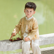 男童汉服春秋款儿童古装套装小男孩，中国风周岁，礼服表演服宝宝唐装
