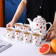 欧式茶具套装家用整套茶杯陶瓷水具套装，茶壶大容量冷水壶水杯套装