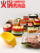 密胺餐具盘子长方形商用仿瓷自助选菜盘烧烤平盘火锅店熟食肉串盘