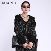DGVI原创设计23春季轻奢品质风范纯手工字母烫钻工艺连帽外套