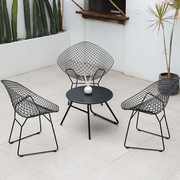 阳台茶几椅子三件套户外简约创意，庭院露天网红铁艺桌椅休闲配套