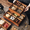 新中式坚果零食收纳盒客厅，家用新年分格干果盒瓜子糖果盒实木果盘