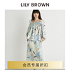 LILY BROWN2024春夏 甜美印花高腰直筒开叉半身裙LWFS242194