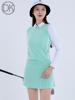 DK高尔夫女装秋冬高端2022时尚浅绿针织马甲golf衣服韩式裙子