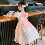 女童夏装连衣裙2023韩版洋气，儿童夏季裙子，女孩中大童公主裙潮