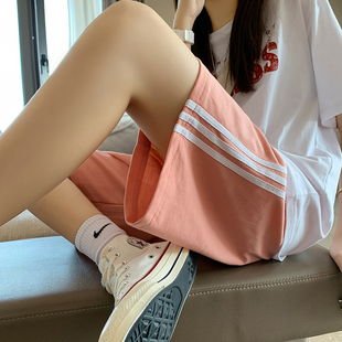 短裤女夏季宽松ins初高中生，外穿居家跑步睡裤，阔腿运动休闲五分裤