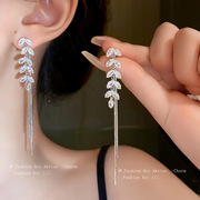 银针麦穗链条流苏耳环韩国小众冷淡风气质耳坠个性设计感耳饰