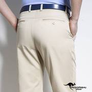 春夏季薄款中年男式休闲裤，直筒中老年弹力，商务休闲长裤子