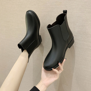 雨鞋女时尚款外穿四季工作鞋，韩版短筒防水防滑耐磨雨靴保暖水鞋女