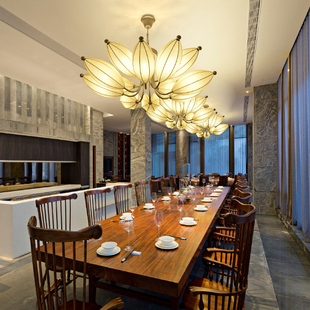 新中式吊灯复古餐饮客厅包厢饭店酒店茶室餐厅包间创意禅意莲花灯