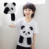 可爱动物衣服熊猫t恤儿童，夏装小熊亲子装，男宝宝短袖上衣男童女童