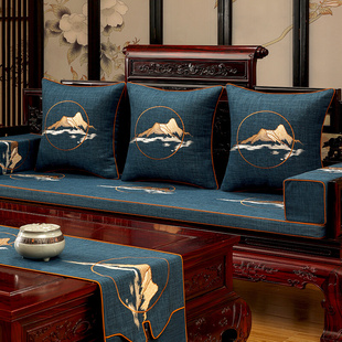 新中式红木家具沙发坐垫，套实木防滑沙发垫，定制罗汉床五件套海绵垫