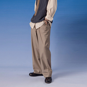 蒙马特先生可调节腰纯色，慵懒廓尔格西装裤，日系复古文艺休闲长裤