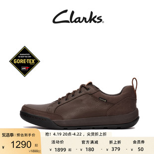 Clarks其乐艾什科系列男鞋商务简约舒适透气低帮系带圆头休闲皮鞋