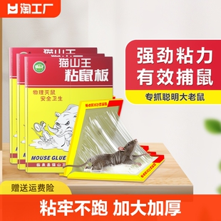 50张强力粘鼠板大老鼠灭鼠笼捕鼠夹神器家用一窝端老鼠贴耗子家居