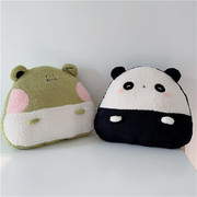 可爱熊猫抱枕被子两用办公室午睡枕头，毯子二合一护腰靠垫汽车腰靠
