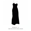黑色吊带连衣裙女夏季2023大码设计感隐形肩带气质高级感无袖长裙