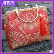 中式新娘包包结婚用中国风红色女大气婚礼伴娘手提包百搭斜挎包包