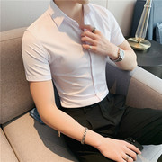 衬衫男短袖韩版商务职业，正装修身型男士，白色衬衣潮流黑色打底衫寸