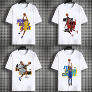 潮牌NBA库里科比球星短袖t恤湖人队纪念男女同款篮球衣定制队标服