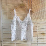 白色沙滩度假镂空比基尼罩衫仙女上衣小外搭吊带蕾丝针织外穿背心