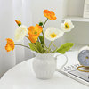 欧式ins风白色小奶壶复古浮雕，陶瓷花瓶客厅插鲜花，小众高级感摆件