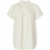 纯棉短袖衬衫女夏设计感小众欧货薄款衬衣法式韩版上衣鹅黄色白色