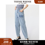 teenieweenie小熊奥莱春装，牛仔裤女装长裤，帅气潮流韩版休闲裤子