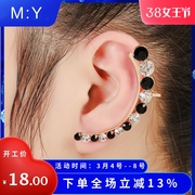 时尚韩国耳饰耳夹耳环，简约镶黑白，钻弧形耳挂耳骨夹耳钉