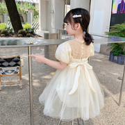 女童连衣裙夏装2024洋气，时髦女宝宝公主裙子，儿童礼服纱裙夏季
