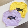 3-11韩系男女童紫色黄色小狗薄毛圈套头卫衣