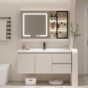 实木陶瓷一体盆浴室柜卫生间，洗漱台智能洗手台，洗脸盆柜组合落地式