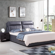 科技布艺床简约现代储物主卧实木布床北欧1.8米小户型婚床双人床