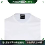 香港直邮HUGO BOSS 男士白色V领T恤 TEAL100-50383812-100