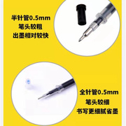橘林中性笔j505水笔黑珍珠，全针管笔0.5mm学生，专用桔林笔芯黑色笔