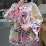 中国风春季2023唐装女民族，风刺绣唐装，改良旗袍上衣新中式外套
