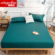 纯素色床笠单件1.8m床单，全包防尘罩席梦思床垫，保护套固定防滑床罩