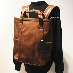 复古大容量双肩包韩版男包男士旅行背包时尚，书包通勤电脑包