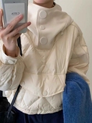 休闲宽松糖果色羽绒服，女2023冬季韩版时尚，百塔连帽卫衣款套衫