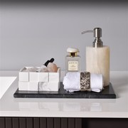 白玉洗手液瓶卫浴套组样板房浴室台面组合大理石按压Z瓶晶石扩香