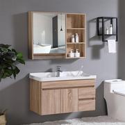 浴室柜北欧洗手盆柜组合卫浴柜中式实木洗漱台欧式洗面盆60cm白