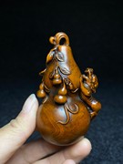 古玩老黄杨木雕貔貅葫芦摆件精雕创意茶宠居家实木老料随身手把件