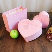 韩式情人节爱心礼盒高档桃心形节日生日盒口红巧克力包装盒子